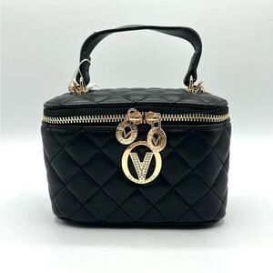 Valentino Orlandi Black Vanity Handbag with chain strap.
